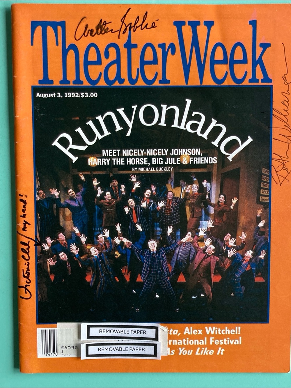 Victoria Clark Walter Bobbie +1 Signed Theater Week Magazine August 3 1992 Label